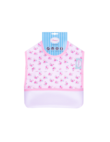 Babete comer - rosa flores