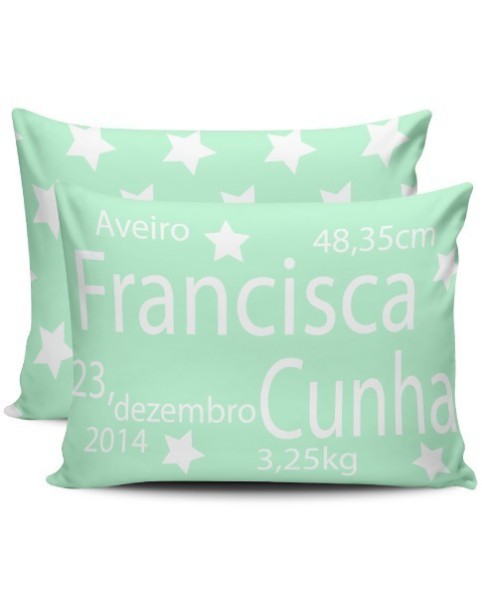 Almohada de Nacimiento - Estrellas Verde Claro