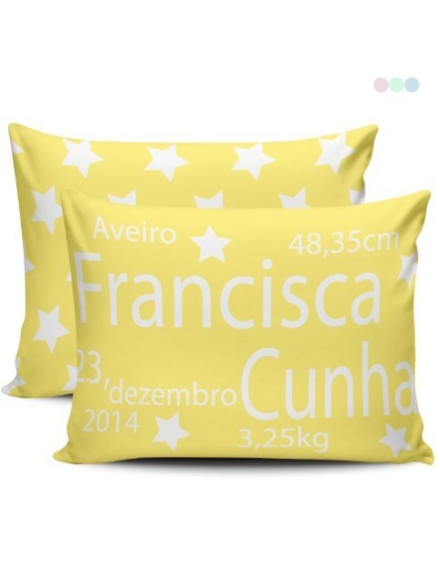Almofada nascimento estrela amarela