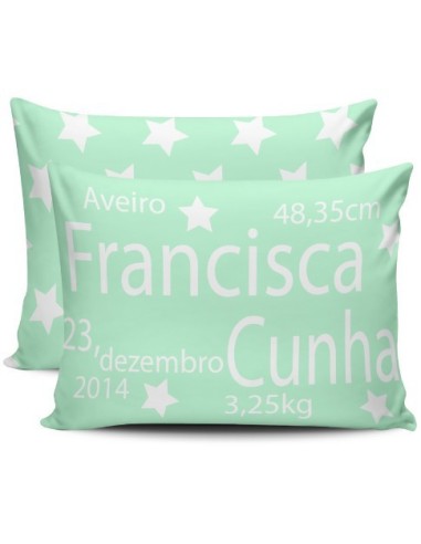 Almofada estrelas verde água