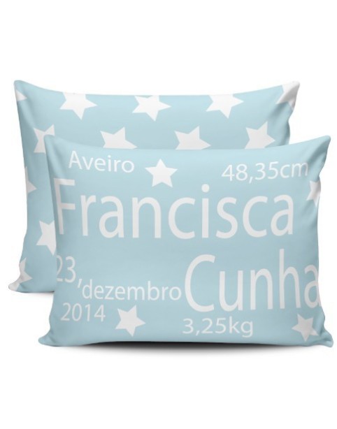 Almohada de nacimiento - Estrellas azules