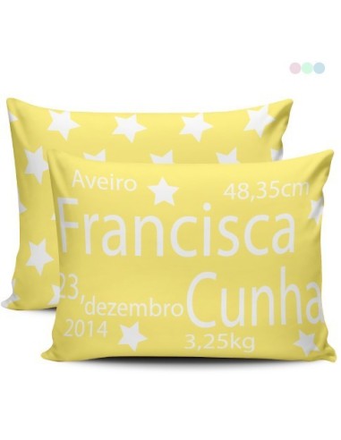 Almofada nascimento estrela amarela