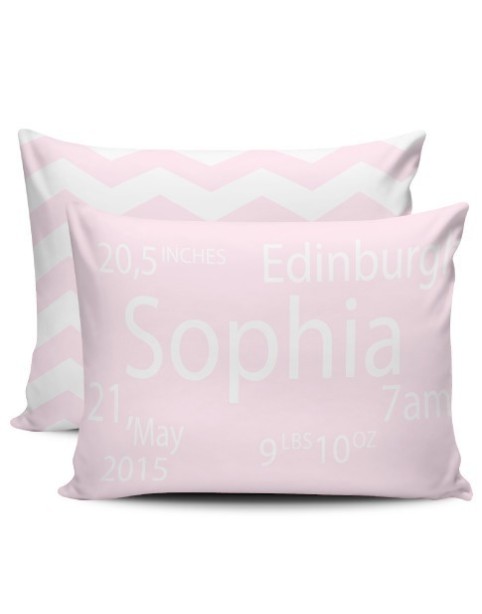 Gray Pink Chevron Birth Pillow 2
