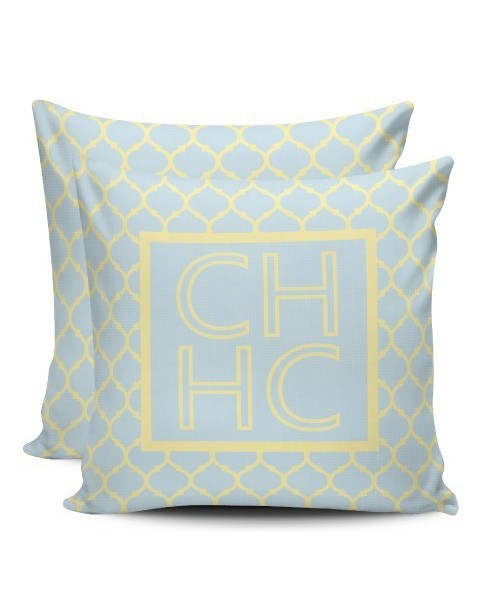 Blue and yellow USA Monogram Cushion