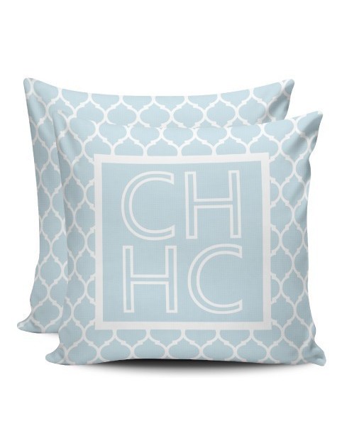 Blue and yellow USA Monogram Cushion