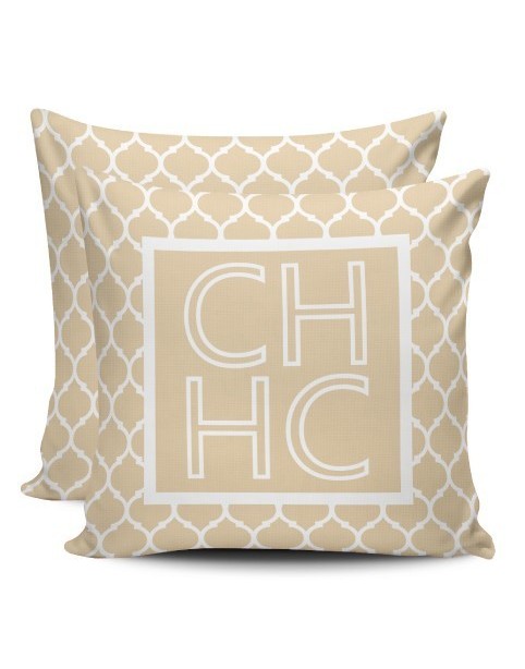 Blue and yellow USA Monogram Cushion