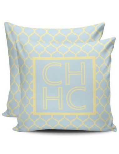 Almofada com Monograma USA azul  e amarelo