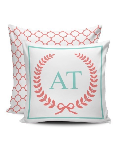 Personalized Blonde Monogram Cushion - Orange