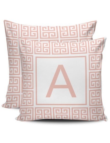 Personalized Cushion with Roma Monogram - Salmon
