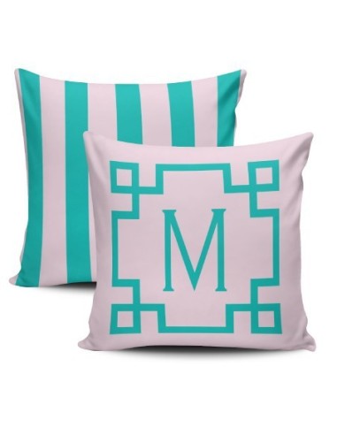 Personalized Cushion with Monogram Beige Frame