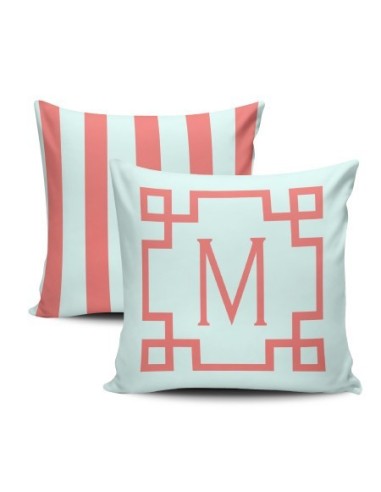 Personalized cushion pink/green frame