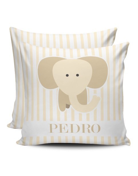 Almofada Personalizada com nome amarelo - elefante