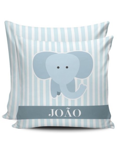 Cojín Personalizado con Nombre Amarillo - Elefante