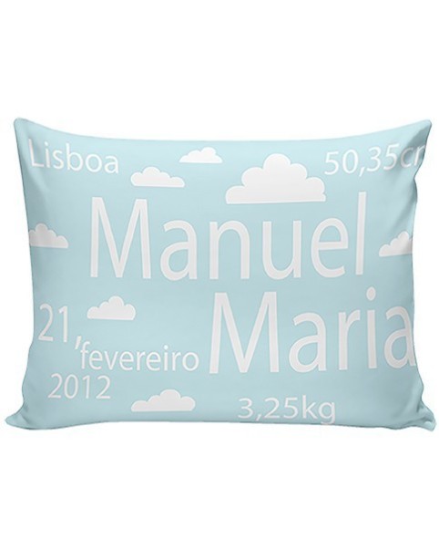 Almohada de nacimiento de tren azul 2